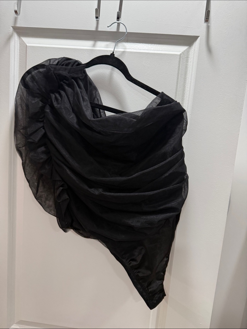 PrettyLittleThing Black Sheer Wrap Scarf